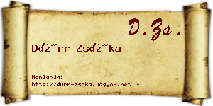 Dürr Zsóka névjegykártya