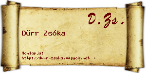 Dürr Zsóka névjegykártya